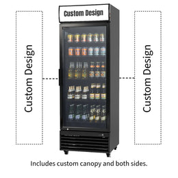 Procool Single Door Black Cooler - 19.4 Cu. Ft.