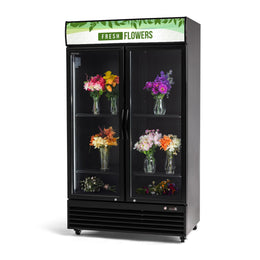 Procool 2-Door Black Flower Cooler-Floral Display Coolers-CSD-1000-B-FF