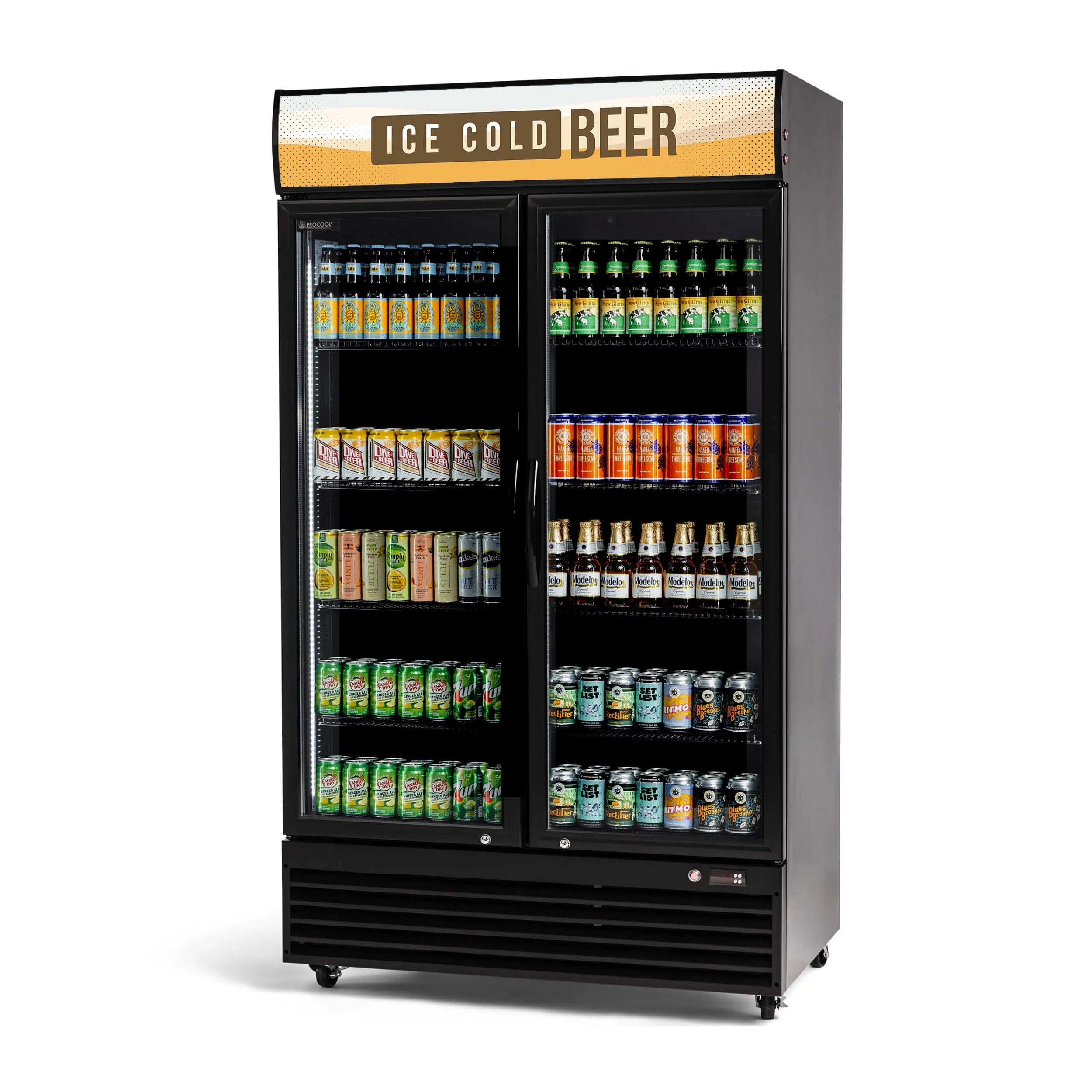 procool-black-2-door-display-cooler-10