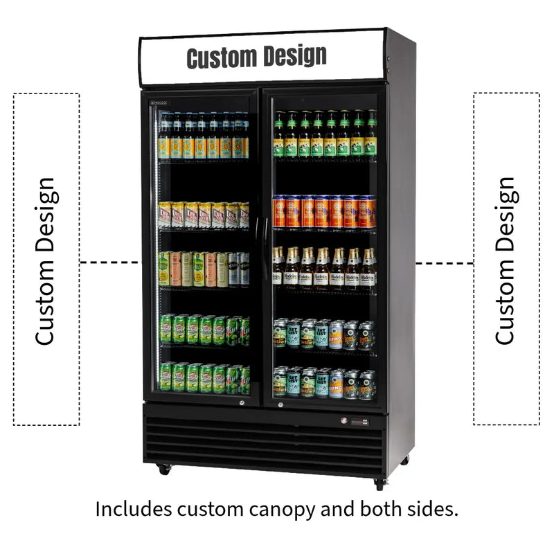 Procool Black 2-Door Display Cooler - 35.3 cu. ft.