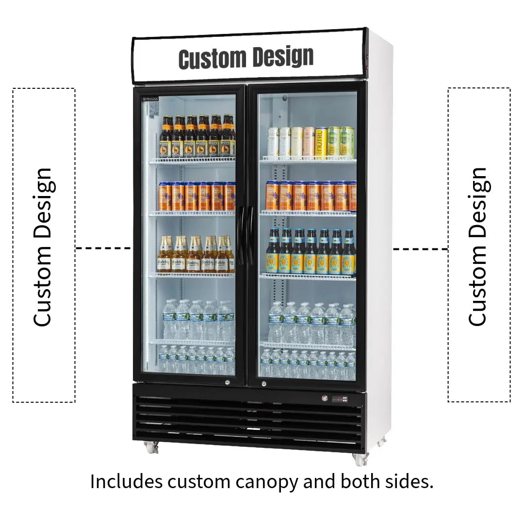 Procool 2-Door Upright White Display Cooler - 35.3 cu. ft.