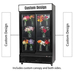 Procool Custom Black Sliding Door Flower Cooler - 35.3 cu. ft.