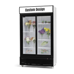 Procool Custom Sliding Door White Flower Cooler - 35.3 cu. ft.