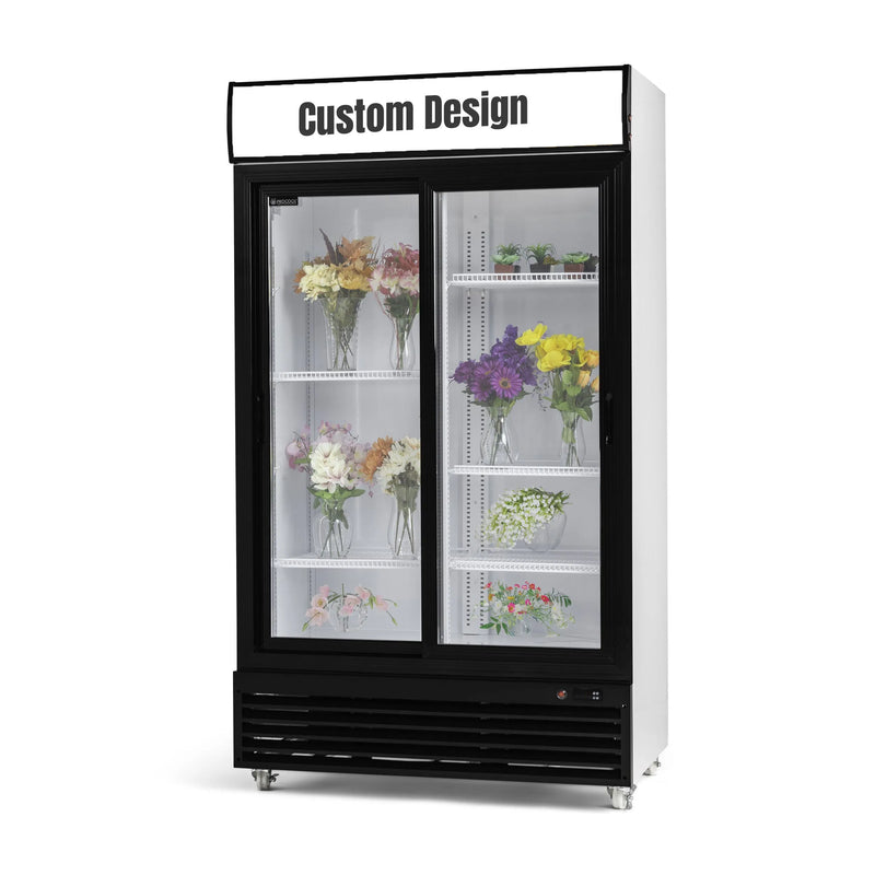 Procool Custom Sliding Door White Flower Cooler - 35.3 cu. ft.