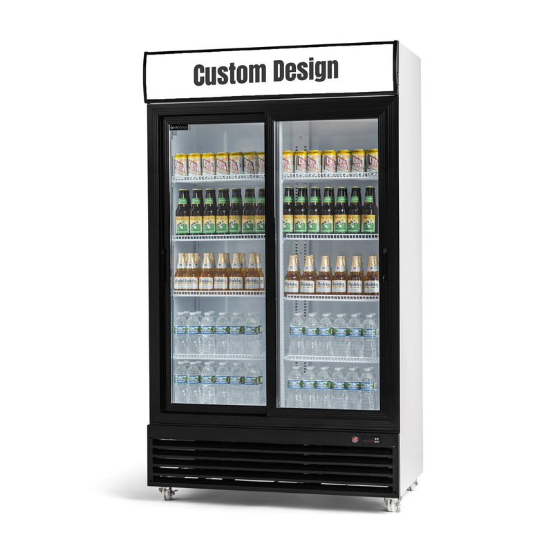 Procool 2-Door Sliding White Display Cooler - 35.3 cu. ft.