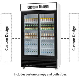Procool 2-Door Sliding White Display Cooler - 35.3 cu. ft.