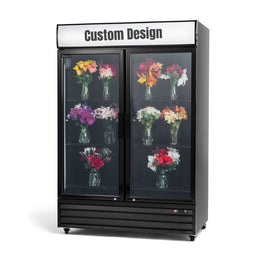 Procool Custom 2-Door Flower Cooler - Black-Floral Display Coolers-CSD-1400-B-CUST-1