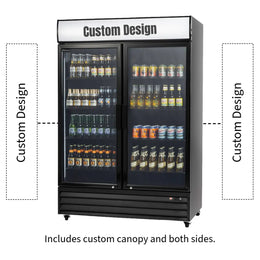 Procool 2-Door Black Display Cooler - 43 Cu. Ft.
