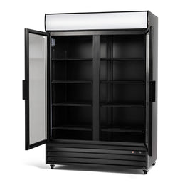 Procool 2-Door Black Display Cooler - 43 Cu. Ft.