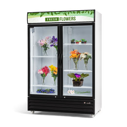 Procool 2-Door Flower White Cooler - 43 Cu. Ft