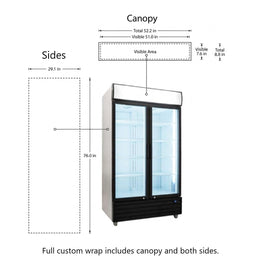 Procool 2-Door White Display Cooler - 43 Cu. Ft.