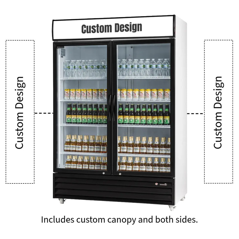 Procool 2-Door White Display Cooler - 43 Cu. Ft.