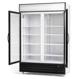 Procool Custom 2-Door Flower White Cooler - 43 Cu. Ft
