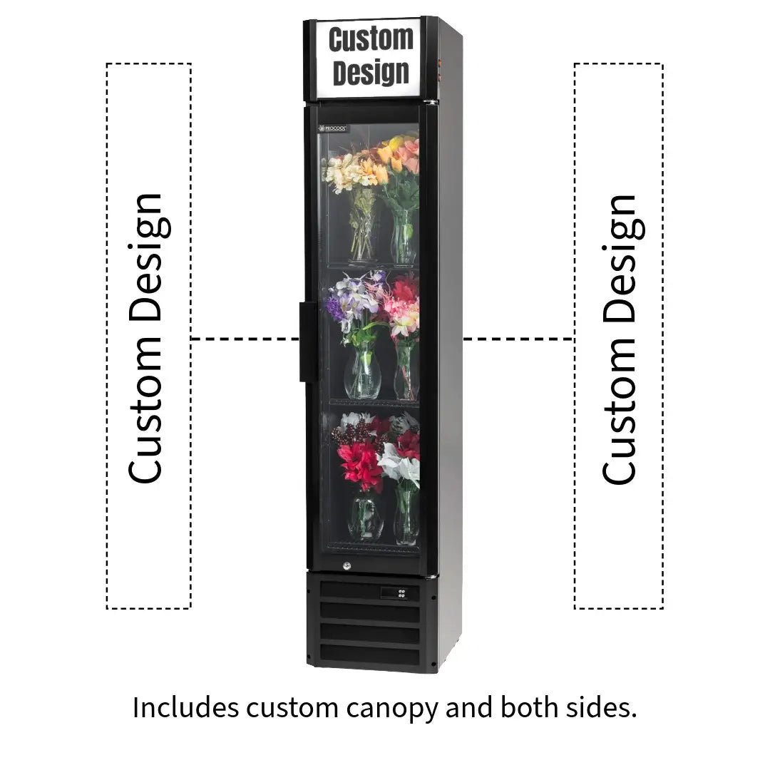 Procool Slim Black Custom Flower Cooler - 5.7 cu. ft.