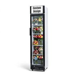 Procool Narrow Custom White Flower Cooler - 9.4 cu. ft.