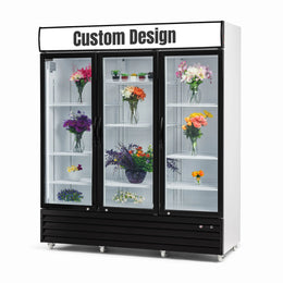 Procool 3-Door White Customized Flower Cooler - 53 cu. ft.