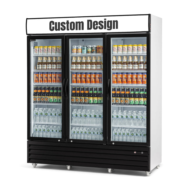 Procool High Efficiency 3-Door White Display Cooler - 53 cu. ft.