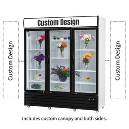 Procool 3-Door White Customized Flower Cooler - 53 cu. ft.