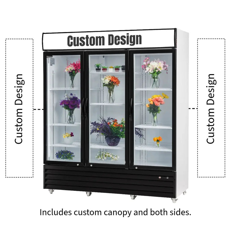 Procool 3-Door White Customized Flower Cooler - 53 cu. ft.