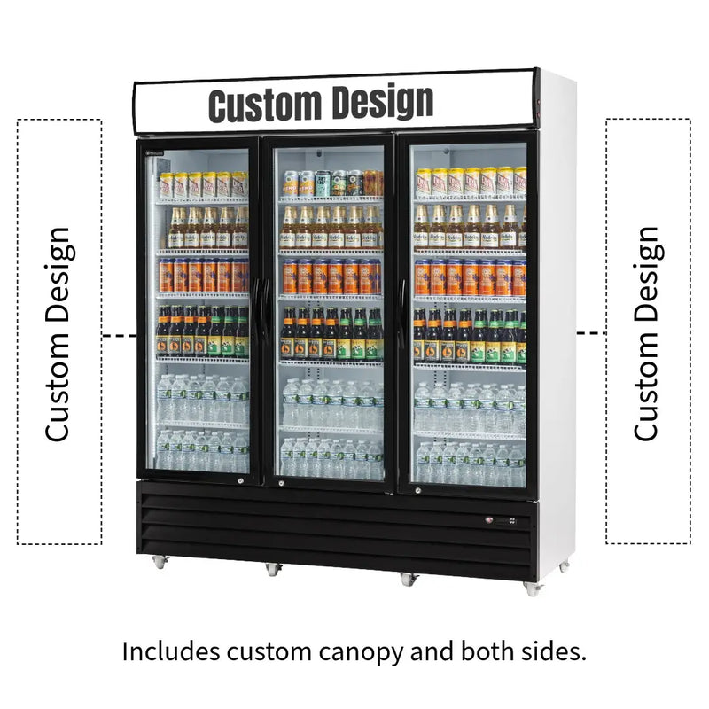Procool High Efficiency 3-Door White Display Cooler - 53 cu. ft.