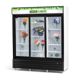 Procool Triple Sliding Door White Flower Cooler - 53 cu. ft.
