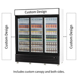 Procool High Efficiency Triple Sliding Door White Display Cooler - 53 cu. ft.