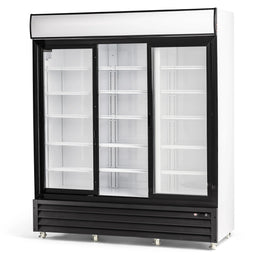 Procool High Efficiency Triple Sliding Door White Display Cooler - 21 cu. ft.