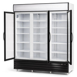 Procool 3-Door White Flower Display Cooler - 53 cu. ft.