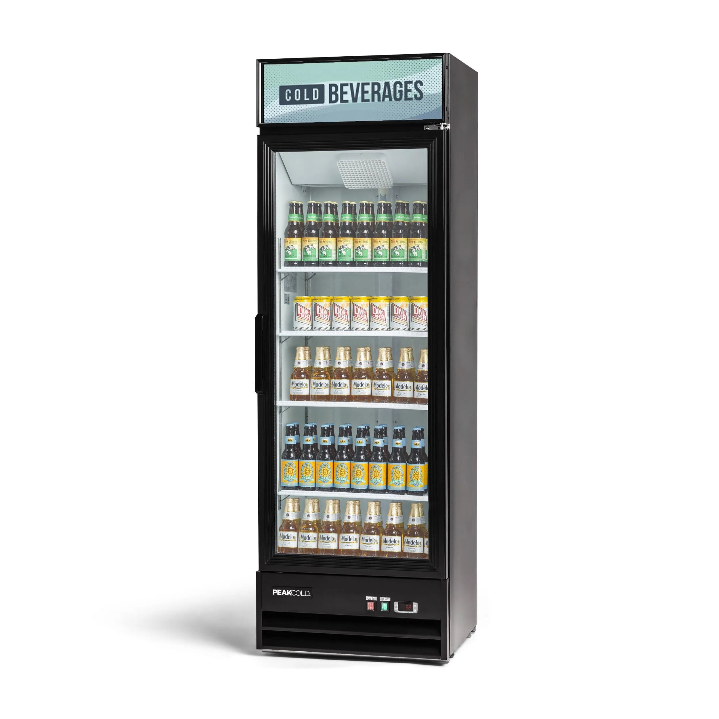 PeakCold Upright Display Cooler - 14 CU Ft.-Retail Display Coolers-IM13MR-6