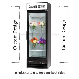 PeakCold Upright Custom Flower Display Cooler - 14 cu. ft.