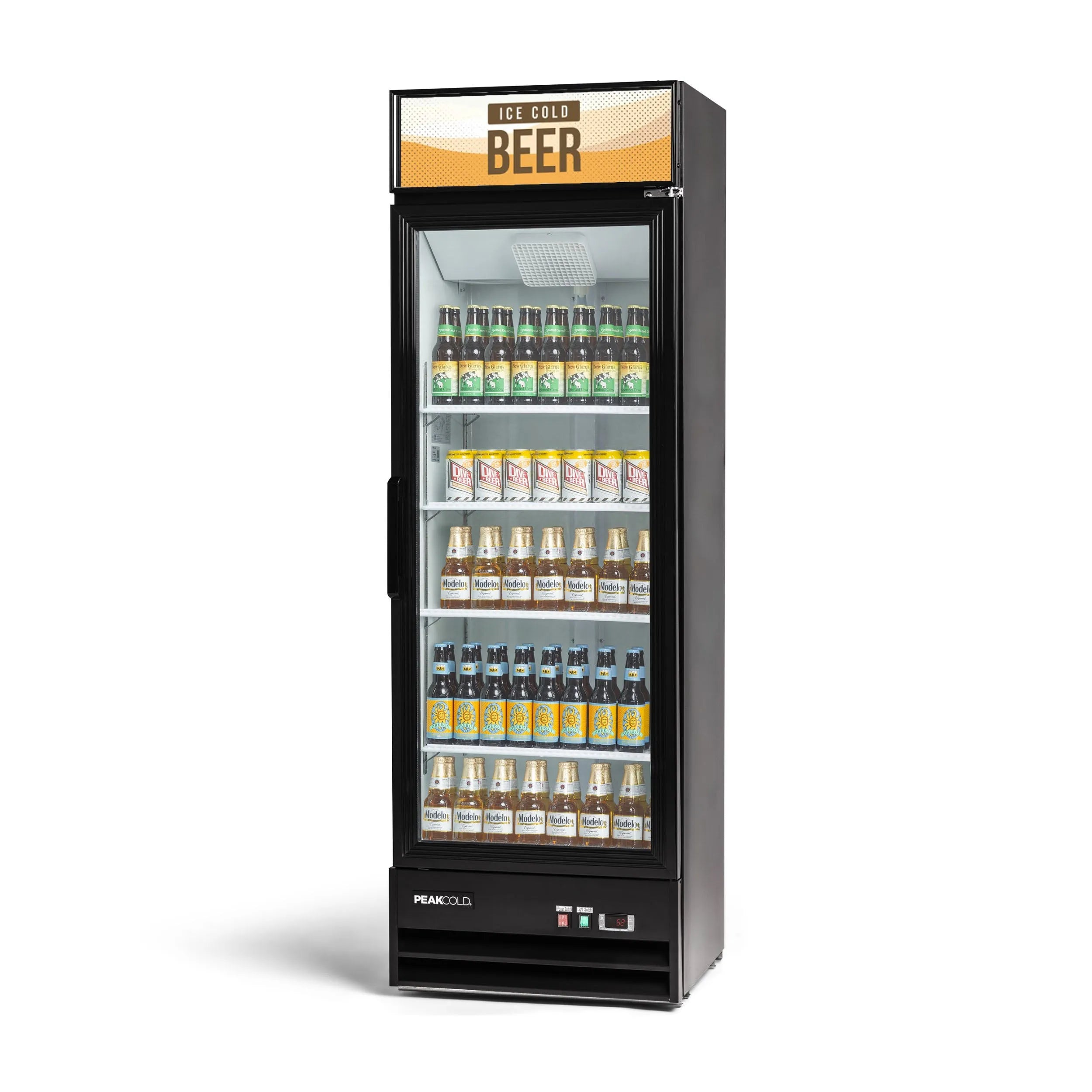 PeakCold Upright Display Cooler - 14 CU Ft.-Retail Display Coolers-IM13MR-7