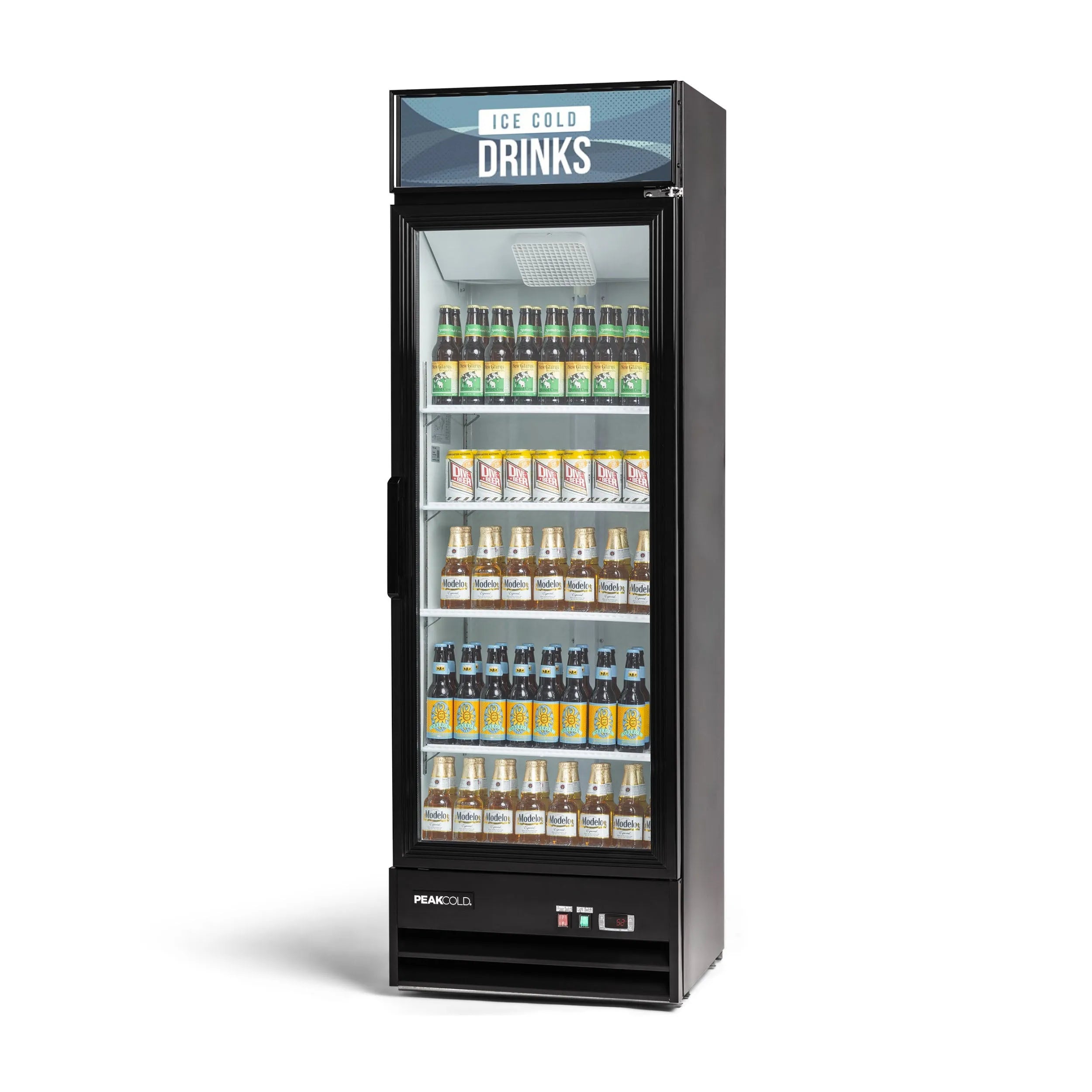 PeakCold Upright Display Cooler - 14 CU Ft.-Retail Display Coolers-IM13MR-8