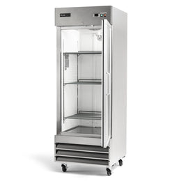 PeakCold Glass Door Stainless Steel Commercial Refrigerator  - 23 cu. ft.