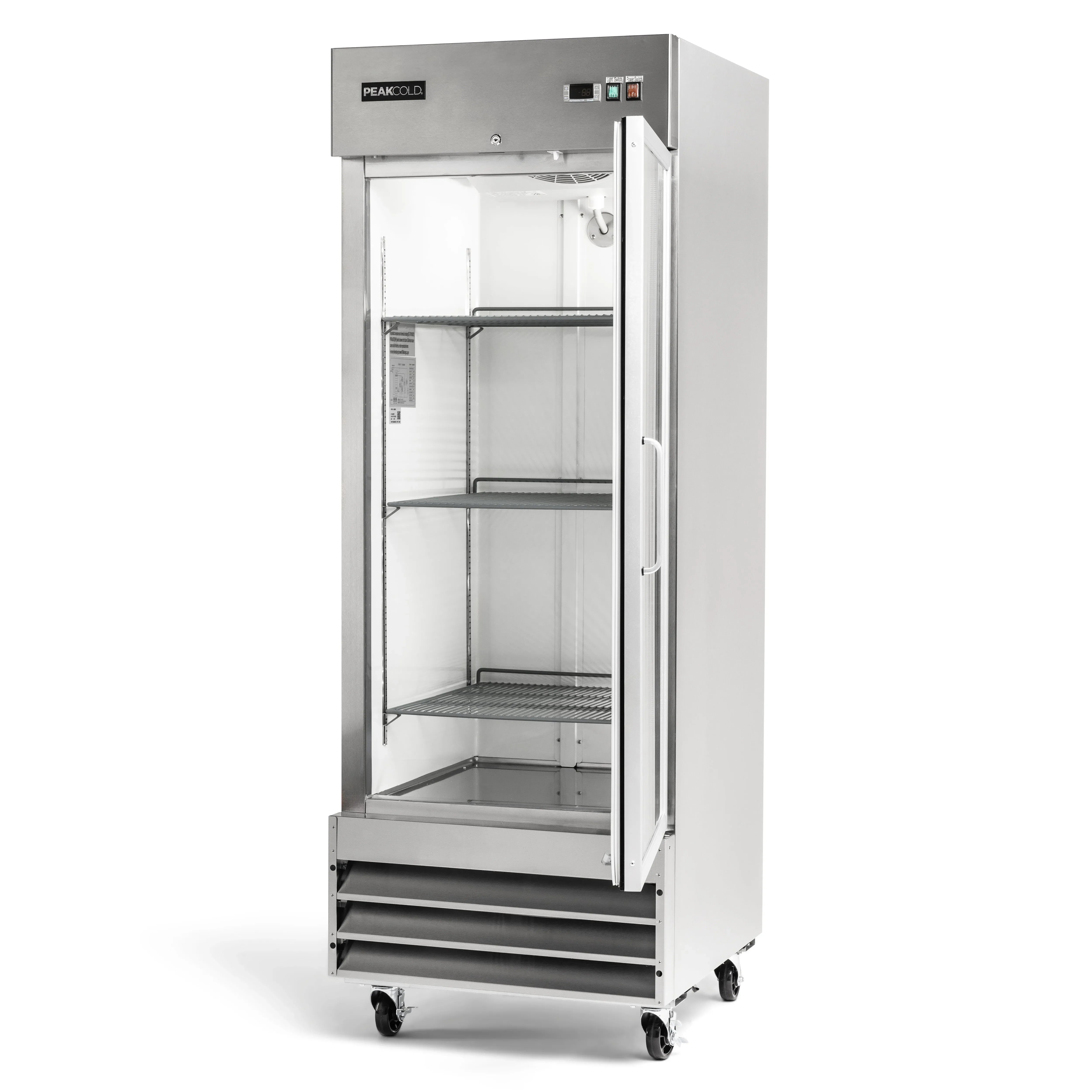PeakCold Glass Door Upright Commercial Refrigerator