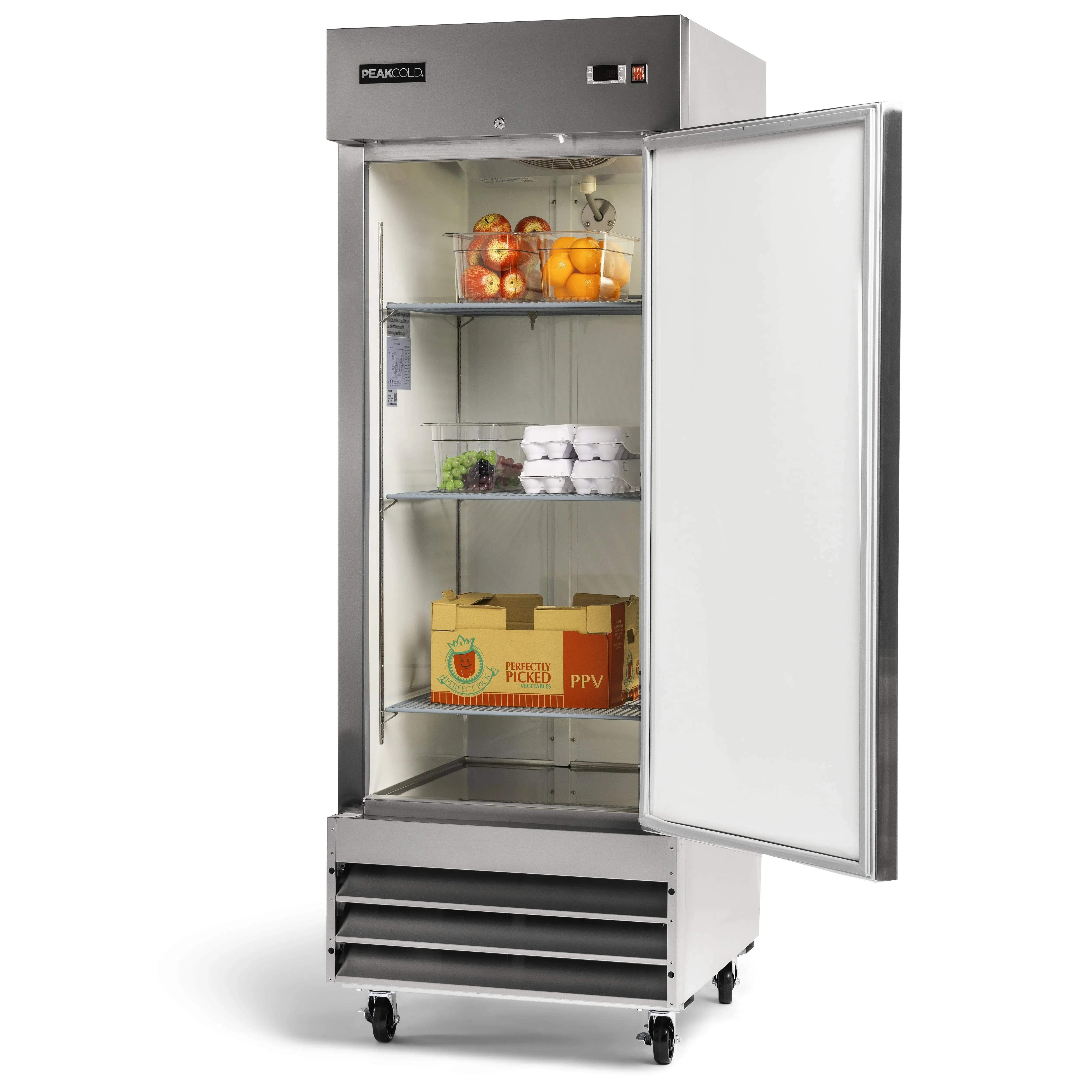 PeakCold Solid Door Upright Commercial Refrigerator