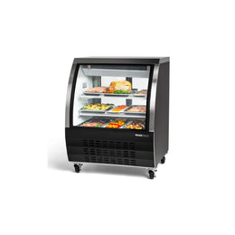 PeakCold Black Curved Glass Deli Case - 36"-Deli Cases-IM36DC-B