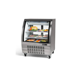 PeakCold Stainless Steel Curved Glass Deli Case - 36"-Deli Cases-IM36DC-S