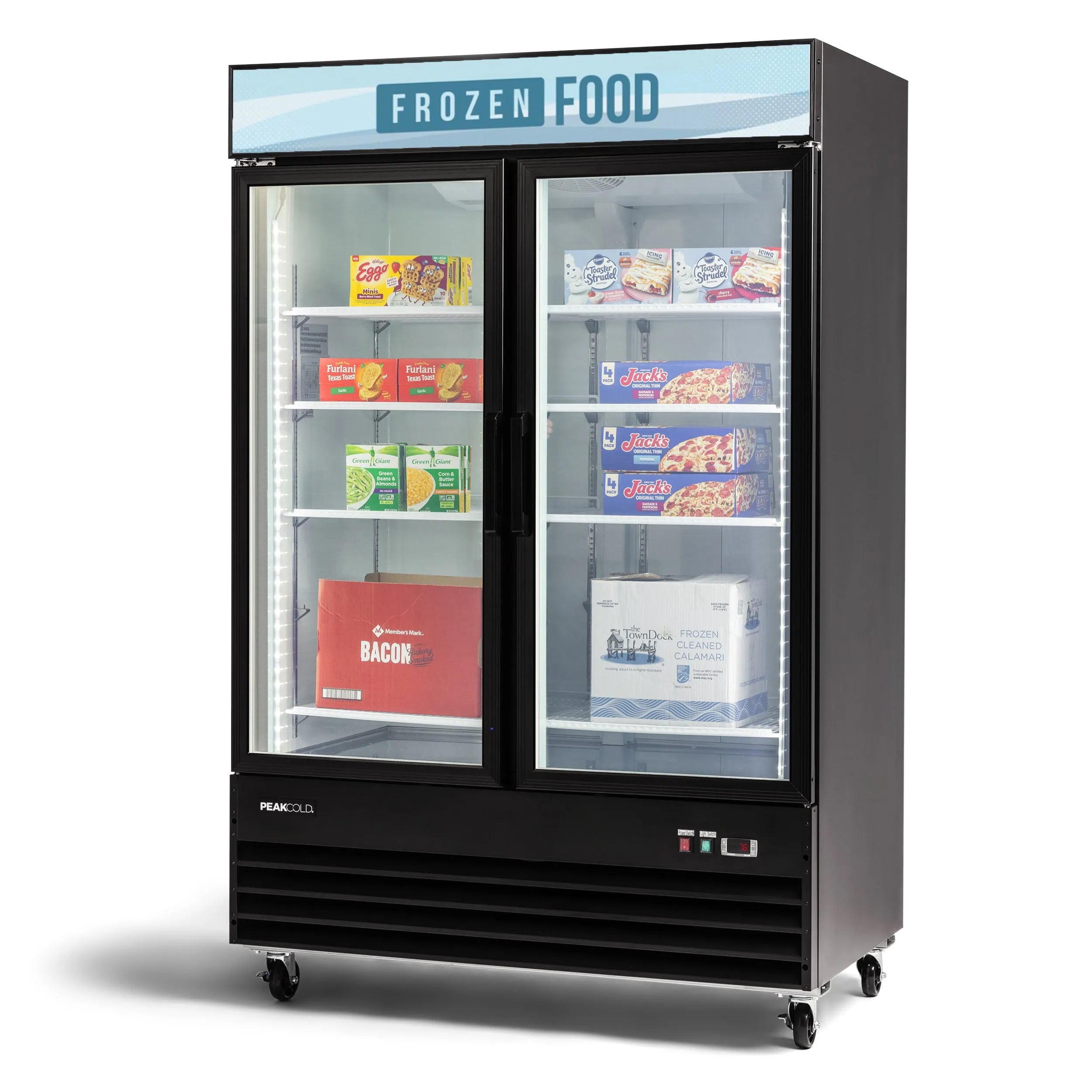 PeakCold 2 Door Upright Display Freezer - 45 CU Ft.-Retail Display Freezers-IM45MF2-5