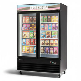 PeakCold 2 Door Ice Cream Display Freezer - 45 CU Ft.-Retail Display Freezers-IM45MF2-IC