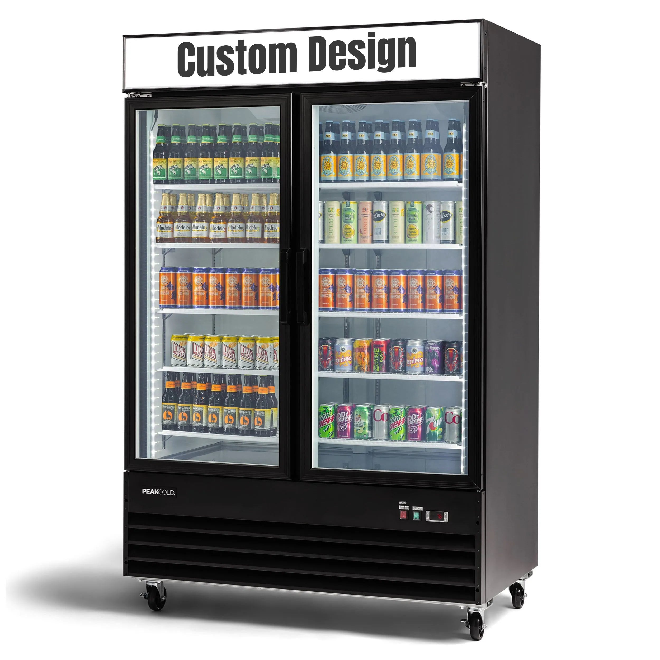 PeakCold Sliding 2 Door Upright Display Cooler - 45 CU Ft.-Retail Display Coolers-IM45MRS2-8