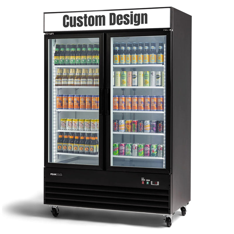 PeakCold 2 Door Upright Display Cooler - 45 CU Ft.