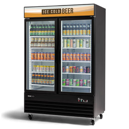 PeakCold Sliding 2 Door Upright Display Cooler - 45 CU Ft.-Retail Display Coolers-IM45MRS2-9