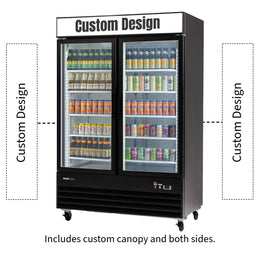 PeakCold 2 Door Upright Display Cooler - 45 CU Ft.