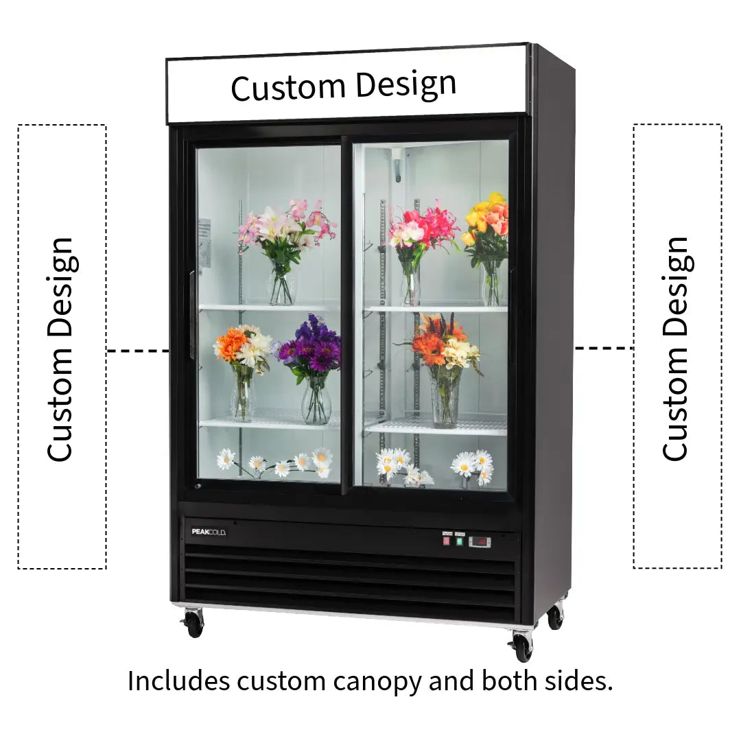 PeakCold Sliding 2 Door Custom Flower Cooler - 45 cu. ft.