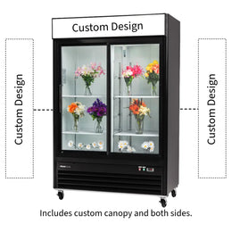 PeakCold Sliding 2 Door Custom Flower Cooler - 45 cu. ft.