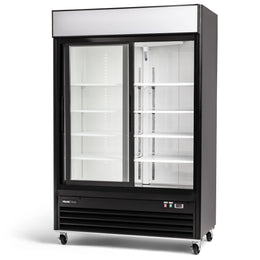 PeakCold Sliding 2 Door Upright Display Cooler - 45 CU Ft.
