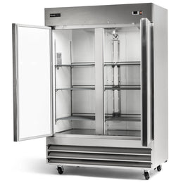 PeakCold 2-Door Stainless Steel Commercial Refrigerator - 47 cu. ft.