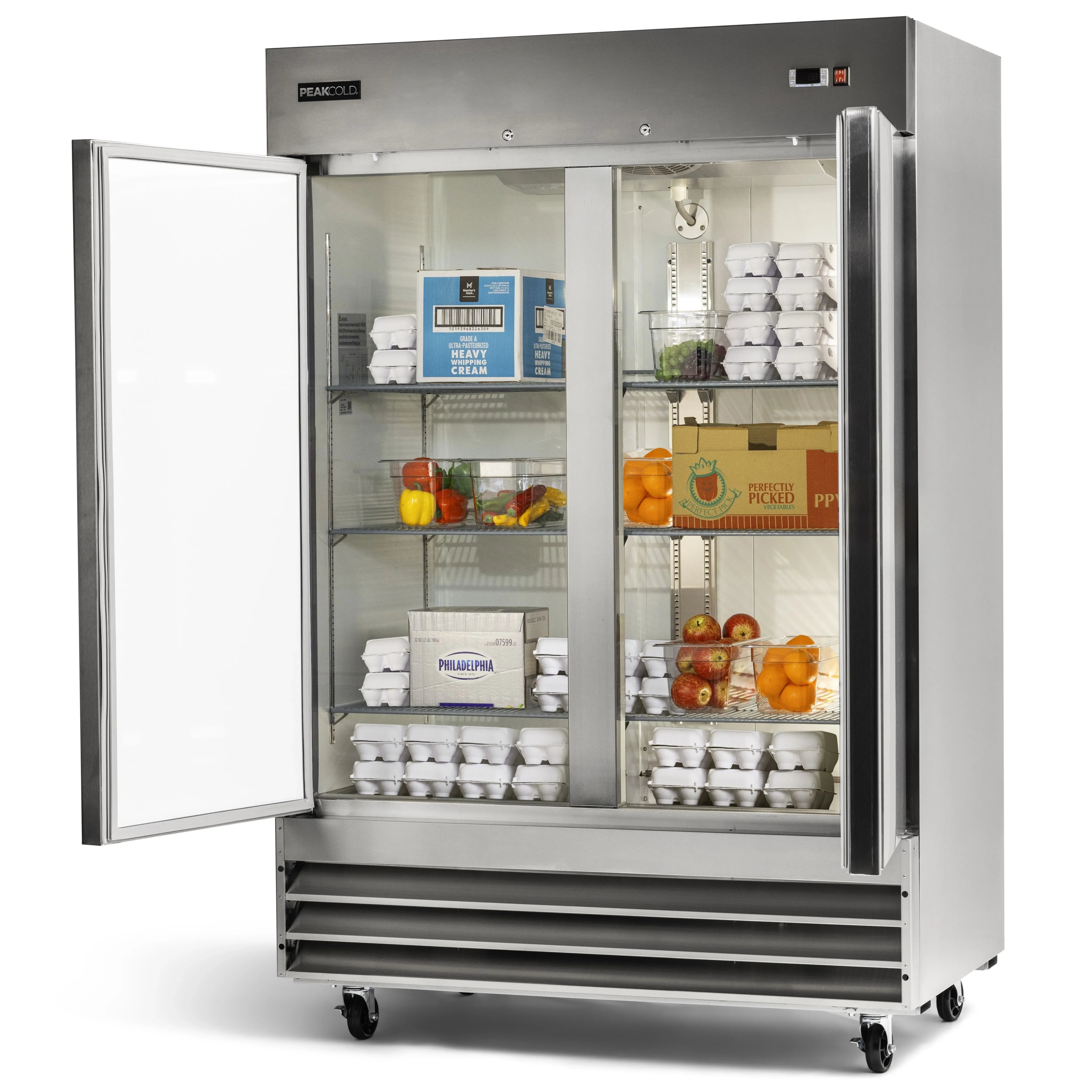 PeakCold Solid Door Upright Commercial Refrigerator