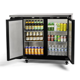 PeakCold 2 Solid Door Back Bar Cooler - 48"
