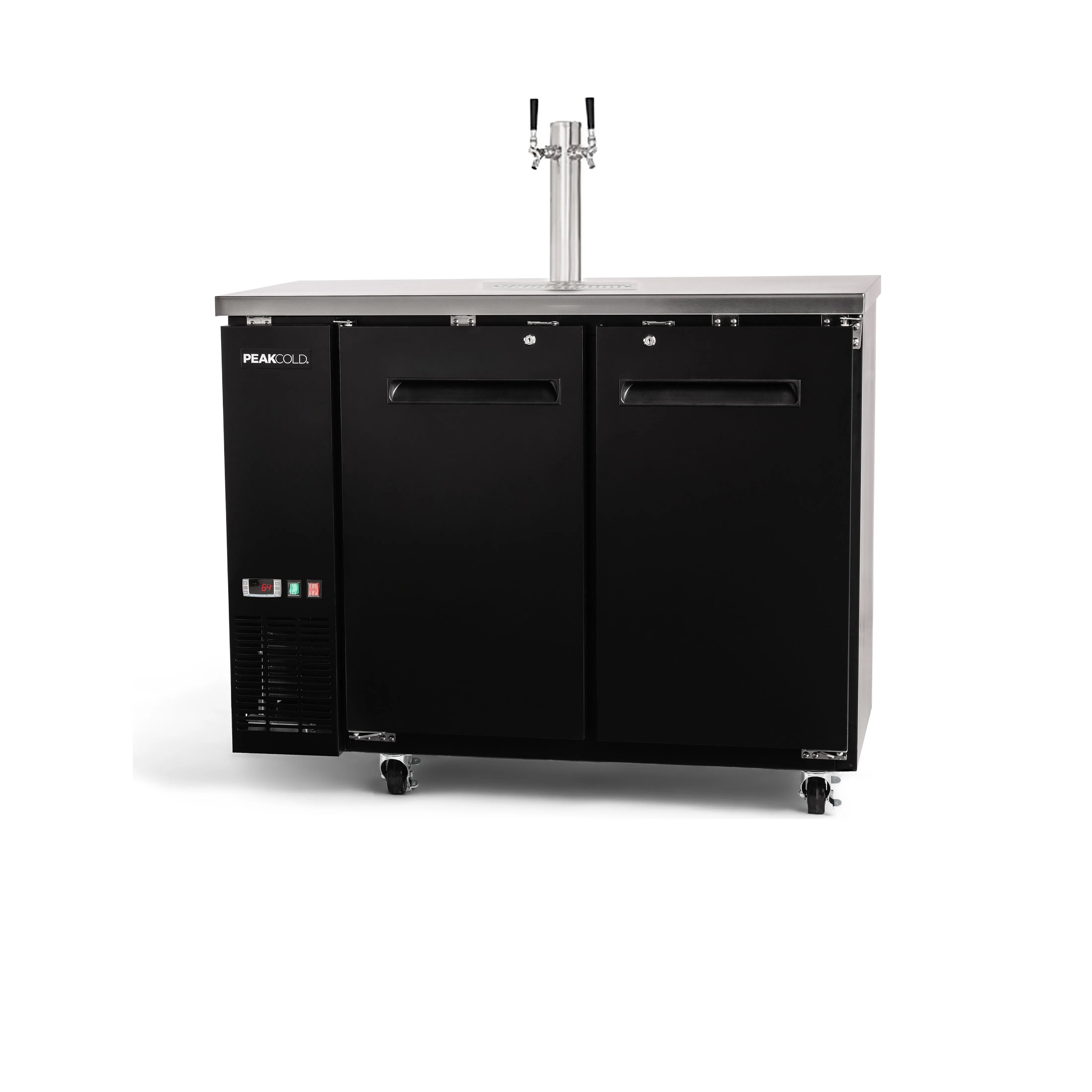 PeakCold 2-Door 2 Tap Beer Dispenser - Kegerator - 48"-Kegerators & Accessories-IM48NDD2